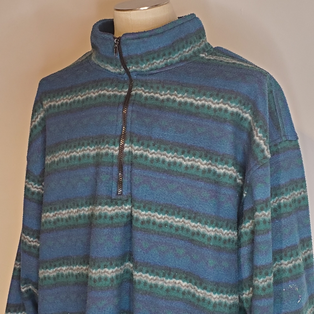 Vintage y2k Bike Quarter Zip Fleece Pullover Jacke